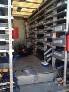 interior of a one of the trucks used by our plumbers