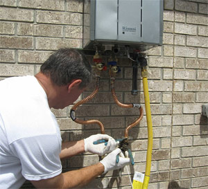 one of our plumbers is doing a water heater repair in Richmond TX